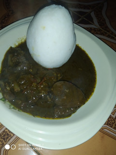A picture of Kuka soup wit leftover stew By SumeeBelel's Cuisine.