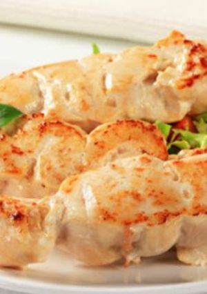 A picture of Chicken cheese kabab.