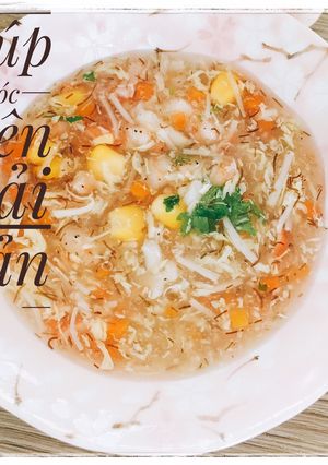 Hình của món Soup tóc tiên hải sản.