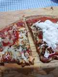Pizza integral con aderezo de queso crema de kéfir 🍪🍪