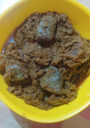 Foto resep Rendang ati sapi / daging