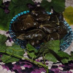 A picture of Stuffed vine leaves rolls (Dolmeh).
