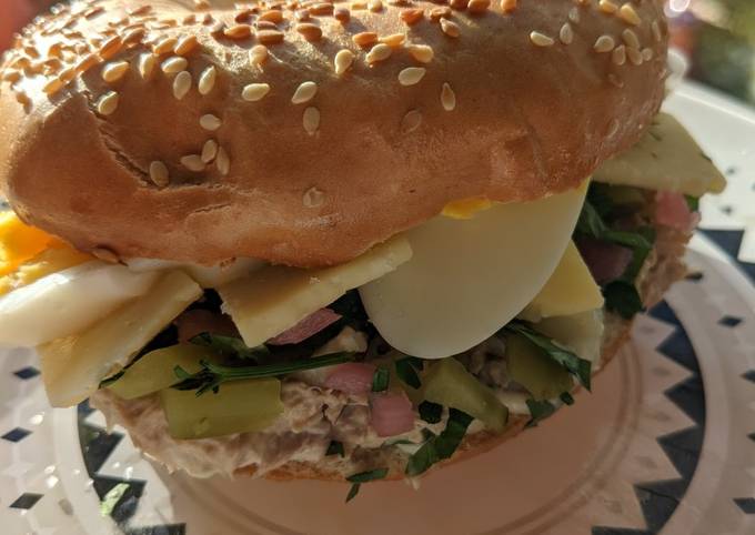 Tuna egg salad sandwich