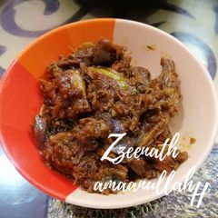 A picture of Hyderabadi Baingan Bombil Machli Ka Salan.