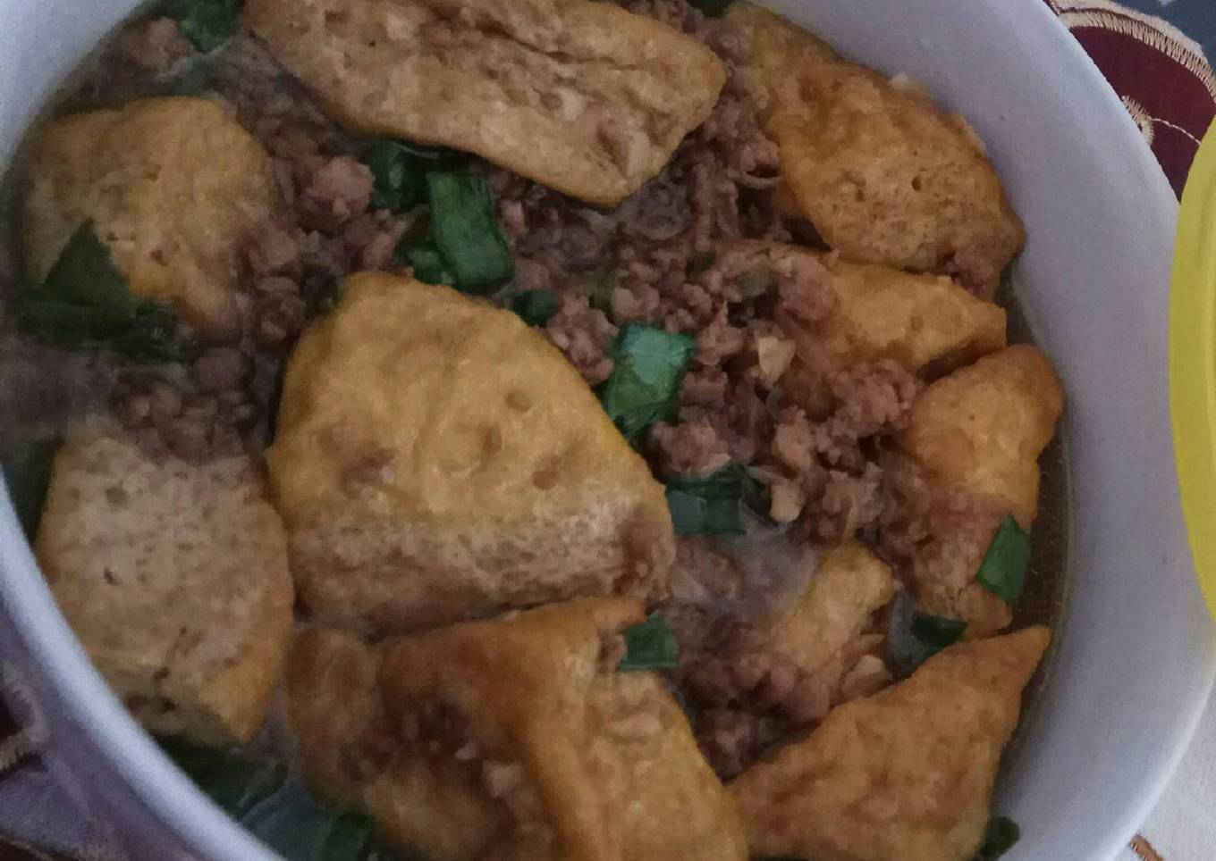 Tahu kecap daging cincang
