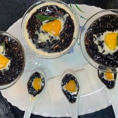 Black rice pudding/ Chak Hao pudding A picture of Black rice pudding/ Chak Hao pudding.