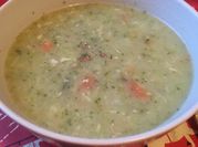 A picture of creamy chicken vegetable soup