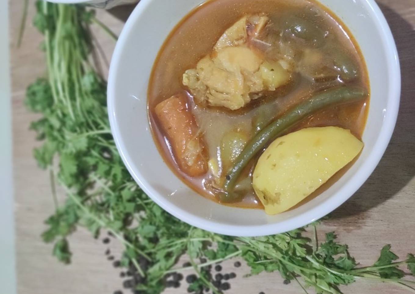 Light chicken soup with vegetables