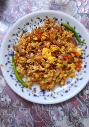 A picture of Anda Bhujia (Indian-Style Scrambled Eggs).