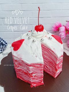 Foto resep Red Velvet Mille Crepes Cake
