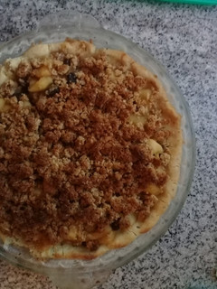 Una foto de Torta de manzana vegana y sin tacc bien piola 🍎