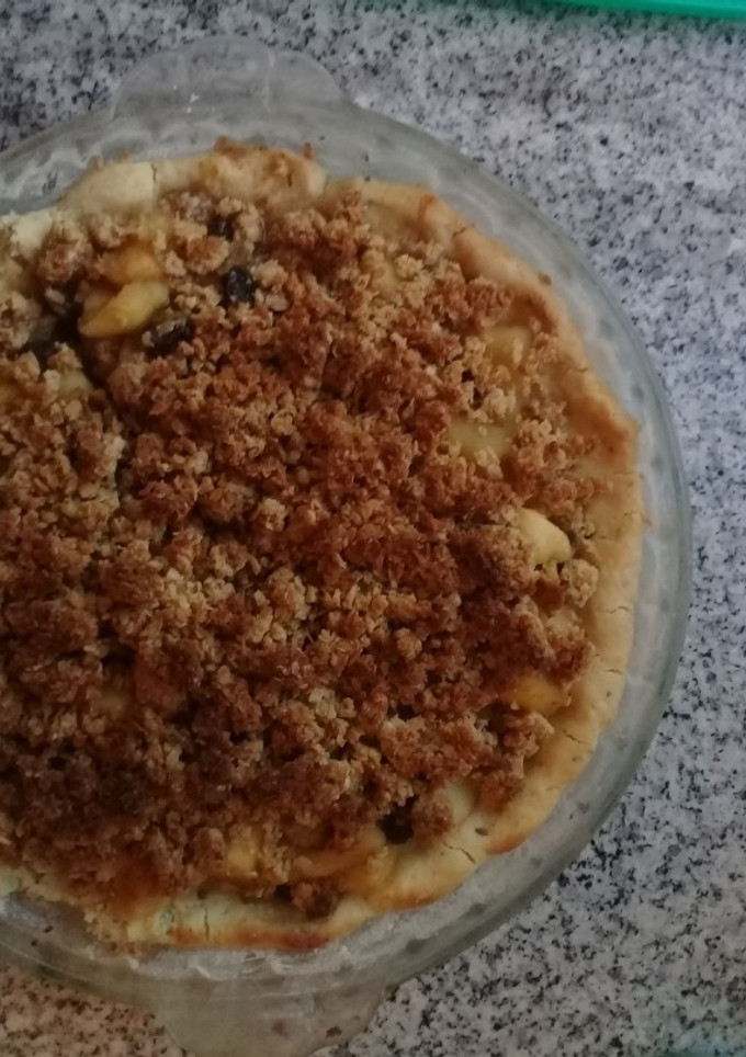 Una foto de Torta de manzana vegana y sin tacc bien piola 🍎