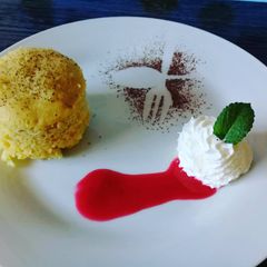 A picture of Caramel mug cake.