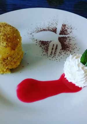A picture of Caramel mug cake.