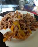 Bistec fajita con morrón rápido y rico