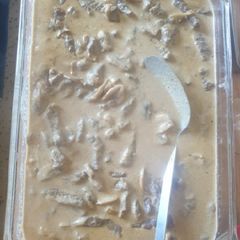Beef stroganoff A picture of Beef stroganoff.