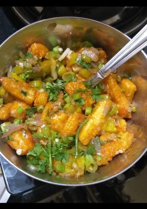 A picture of Baby corn manchurian.
