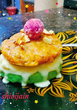 A picture of Capsicum,kulfi, tomato halwa delight.