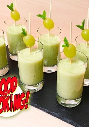 A picture of Pear and Mint Gazpacho.
