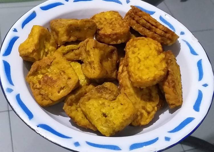 Cara Gampang Menyiapkan Tempe dan tahu goreng, Enak