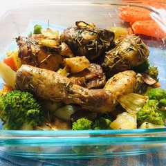 A picture of Oven Roasted Chicken with Rosemary and Lemon Butter.