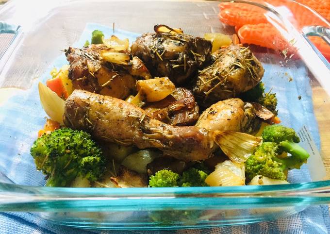 Resep: Oven roasted chicken with rosemary and lemon butter Sederhana Dan Enak