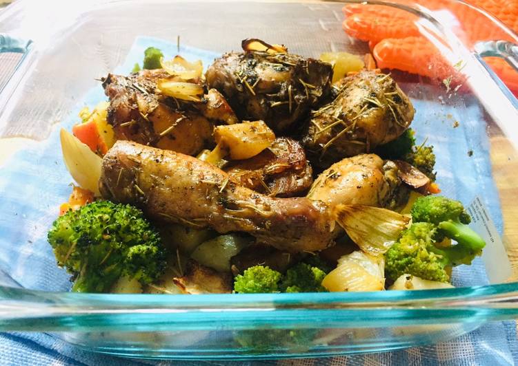 Resep Oven roasted chicken with rosemary and lemon butter Anti Gagal