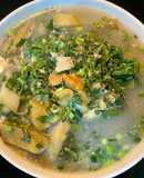 Canh nhum biển nấu chuối mẻ