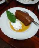 Postre de plátano maduro en almíbar
