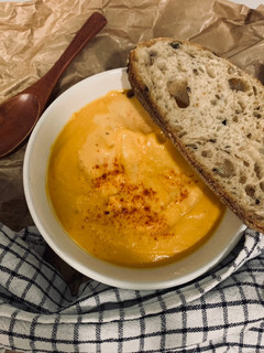 Una foto de Crema de calabaza al horno