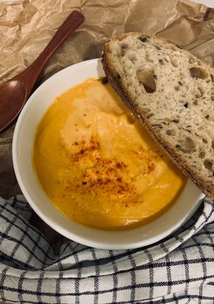 Una foto de Crema de calabaza al horno