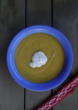 VEGÁN Brokkolikrémleves magtejföllel recept fotója