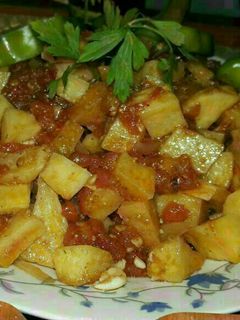صورة لوصفة بطاطا وبندورة 🍅🍟