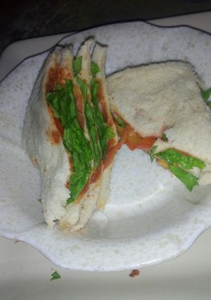 A picture of Lettuce sandwich.
