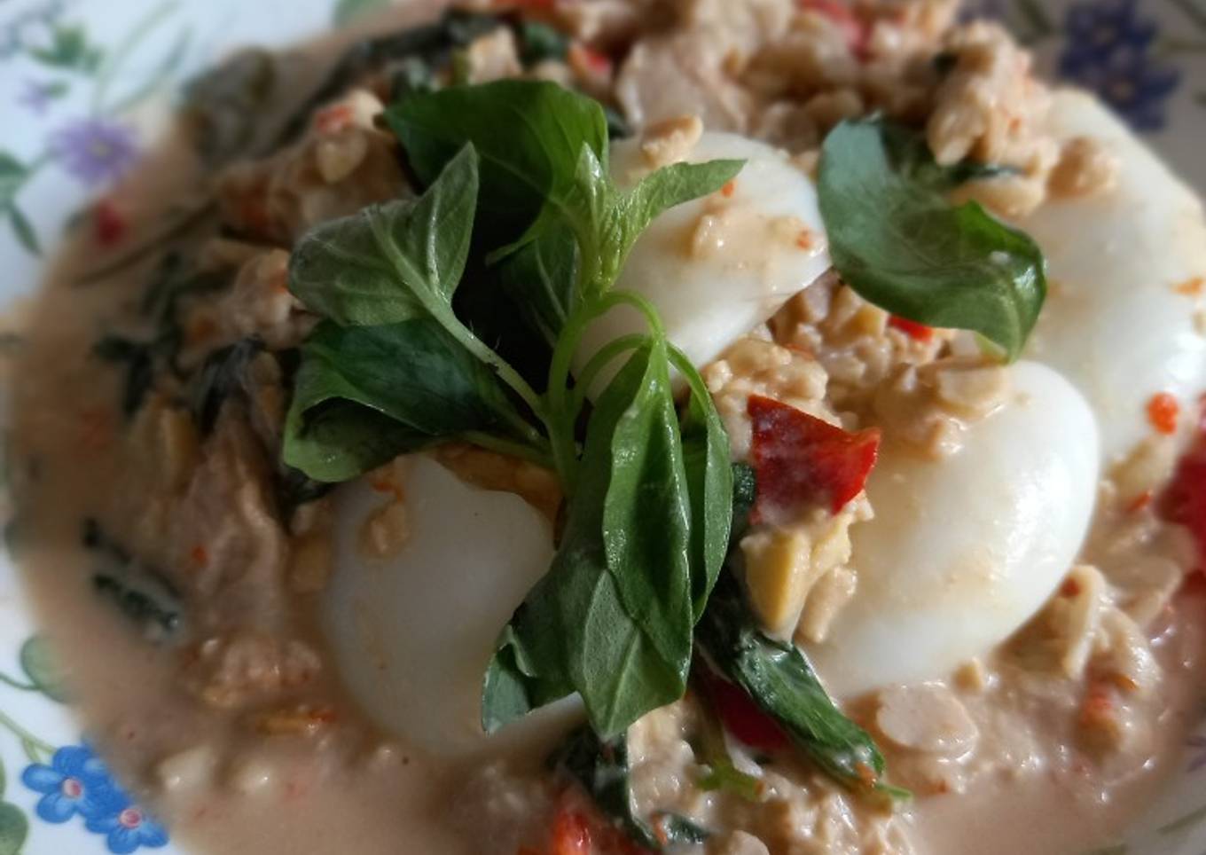 Pecel Santan Tempe dan Telur