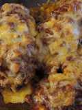 Chili cheese hassleback potatoes