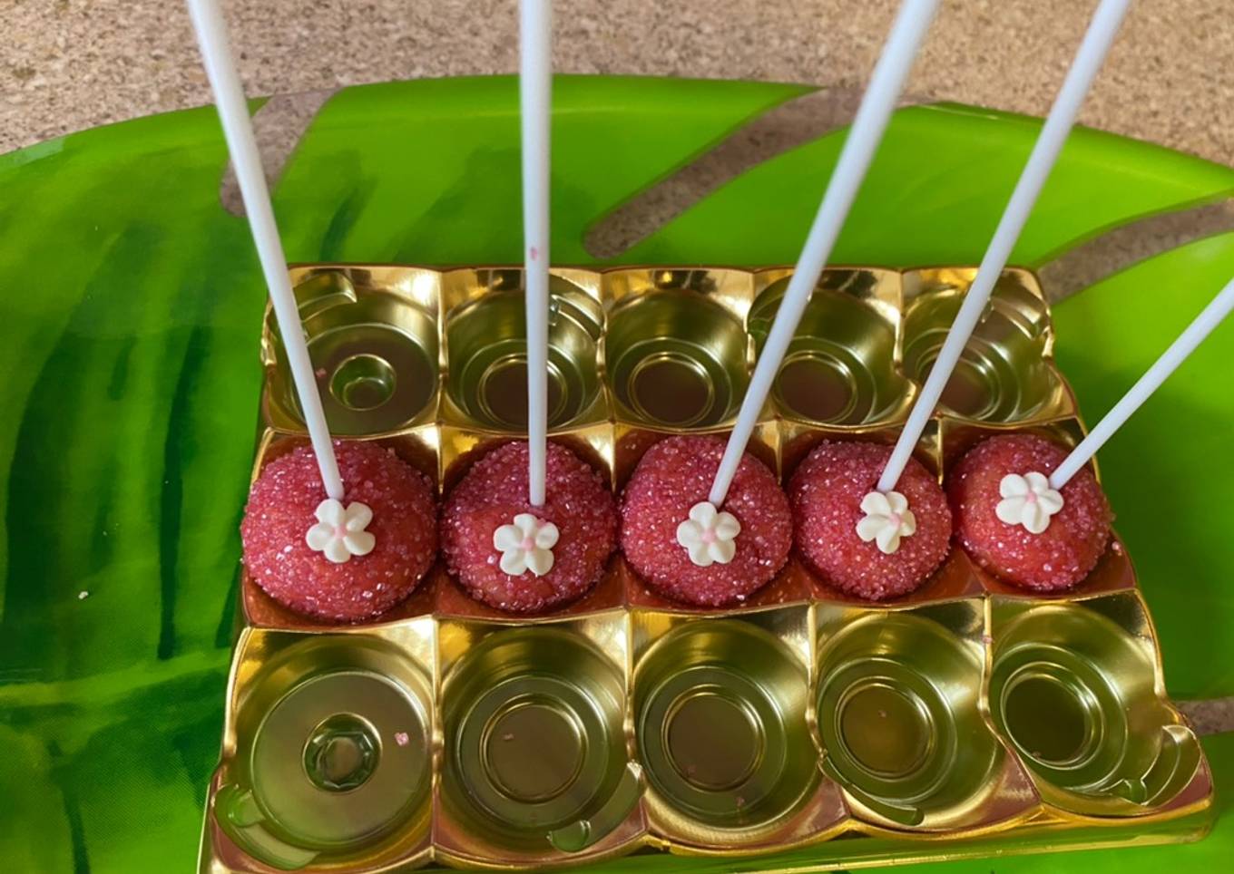 Rose barfi pops