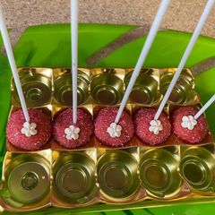 A picture of Rose barfi pops.
