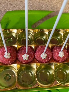 A picture of Rose barfi pops.