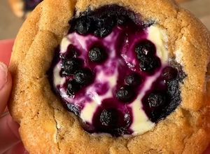Foto de Bolachas de cheesecake com mirtilos