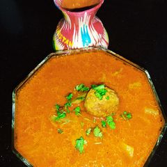 A picture of Three Spices Kaddu (Bottle ground) and Kofta.