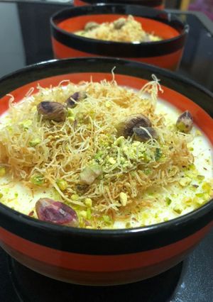 صورة لوصفة مهلبية بالكنافة