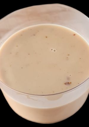 Una foto de Flan de turrón