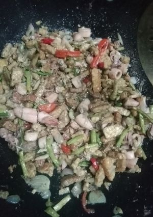 Foto resep Tumis Tempe Kacang Panjang Cumi Asin