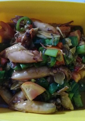Foto resep Cumi pedes cabe ijo kuah saos tiram