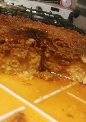 A picture of Flan Napolitano in a Pressure Cooker.