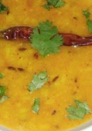 A picture of Punjabi Moong Masri Dal.