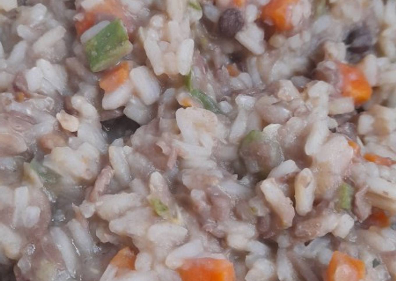 Arroz con verduras y lentejas