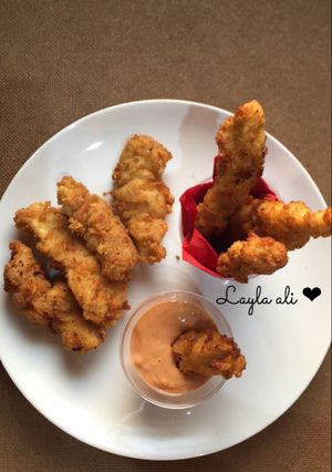 صورة لوصفة ‏Chicken fingers أصابع الدجاج