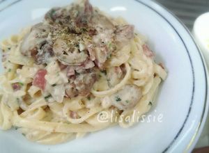 Foto resep Smoked Beef Mushroom Fettuccine Alfredo Creamy - Mudah Simple